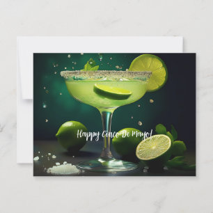 Happy Cinco de Mayo Margarita with Limes Custom Postcard