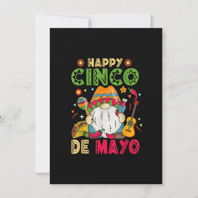 Happy Cinco De Mayo Mexican Gnome Cinco De Mayo Invitation (Front)