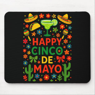 Happy cinco de mayo - mexican party fiesta cactus mouse pad