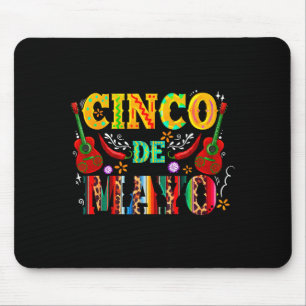 Happy cinco de mayo mexican sombrero margarita mouse pad