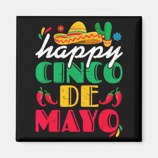 Happy cinco de mayo mexican sombrero margaritaHapp Magnet