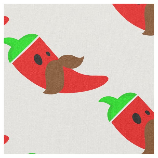 happy cinco de mayo moustache pepper funny fabric (Close Up)