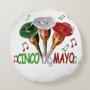 Happy Cinco de Mayo Round Cushion