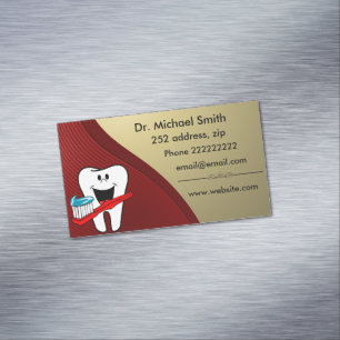 Happy clean tooth magnetic business card