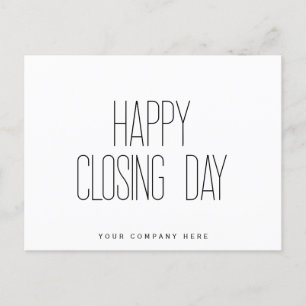 Happy Closing Day Real Estate  Postcard