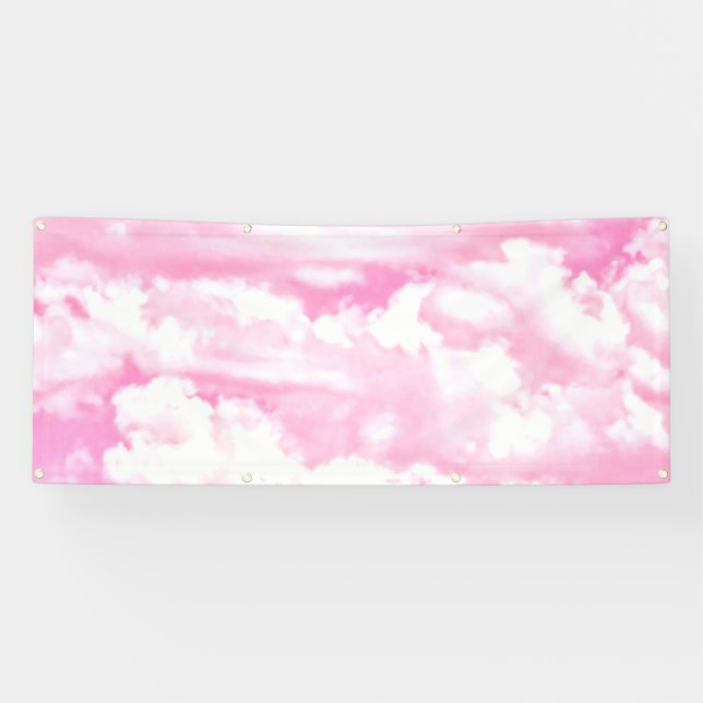 Happy Clouds Pink Display Banner (Horizontal)