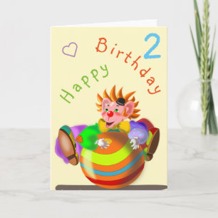Happy Clown Birthday Card - Customisable