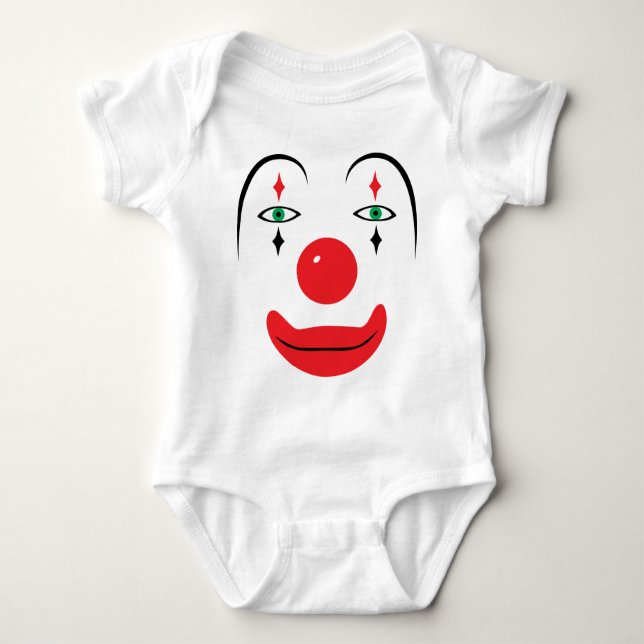 Happy Clown Face Baby Bodysuit (Front)