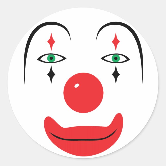 Happy Clown Face Classic Round Sticker (Front)