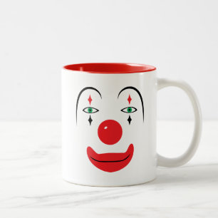 Happy Clown Face Two-Tone Coffee Mug