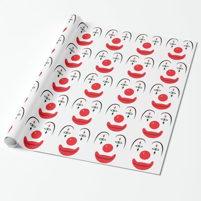 Happy Clown Face Wrapping Paper (Unrolled)