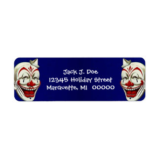 Happy Clown Faces Frame Return address Label