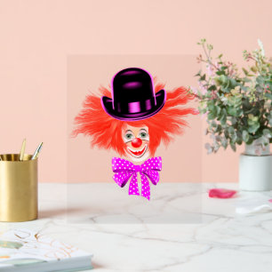 Happy Clown Funny Acrylic Sign