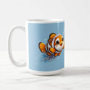 Happy Clownfish Tropical Sea Life Illustration Coffee Mug