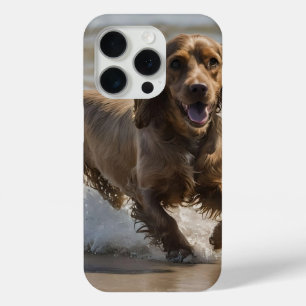 Happy Cocker Spaniel Beach Fun Day,  iPhone 15 Pro Case