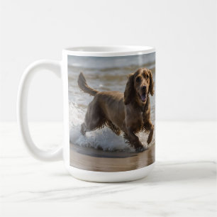 Happy Cocker Spaniel Beach Fun Day, Coffee Mug