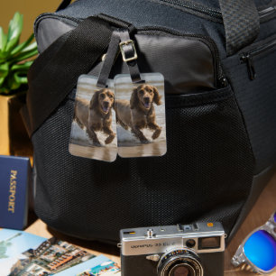 Happy Cocker Spaniel Beach Fun Day,  Luggage Tag