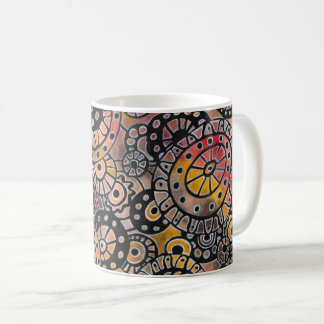 Happy Coffee Acrylic Hand Painted Rustic Modern Mug