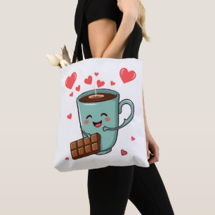 Happy Coffee & Chocolate – Cute Valentine Tote Bag
