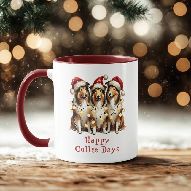Happy Collie Days Christmas Dog Coffee Mug (Creator Uploaded)