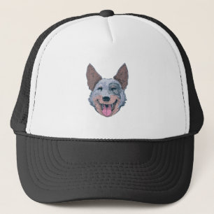Happy Collie Dog Face Trucker Hat