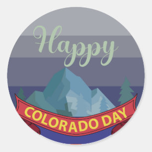 Happy Colorado Day Sign Classic Round Sticker