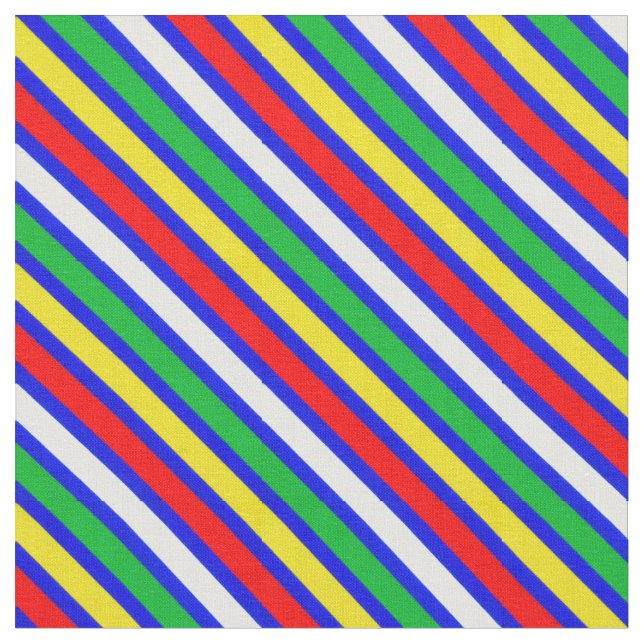 Happy Colorful Stripes Fabric (Close Up)