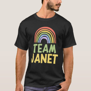 Happy Colorful Team Janet Rainbow Pride Green Yell T-Shirt