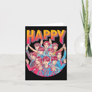 Happy colourful bubble letter design card