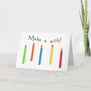 Happy Colourful Candles Birthday Wish Greeting Card