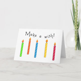 Happy Colourful Candles Birthday Wish Greeting Card
