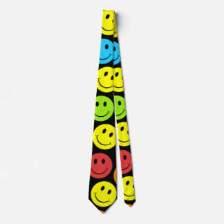 Happy Colourful Faces Pattern Tie