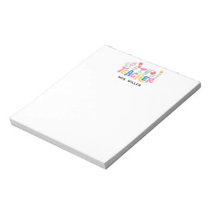 Happy Colourful Flowers Teacher Appreciation Notepad