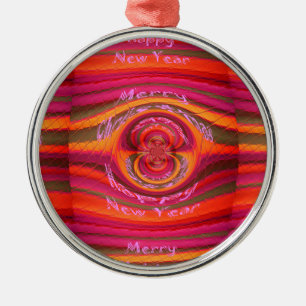 Happy Colours Merry Christmas Happy New Year Desi Metal Tree Decoration