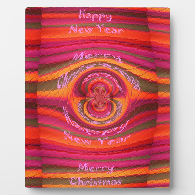 Happy Colours Merry Christmas Happy New Year  Desi Plaque (Front)
