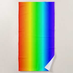 Happy Colours Rainbow Gradient Striped Pattern Beach Towel