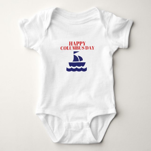 Happy Columbus Day 1492  Baby Bodysuit (Front)