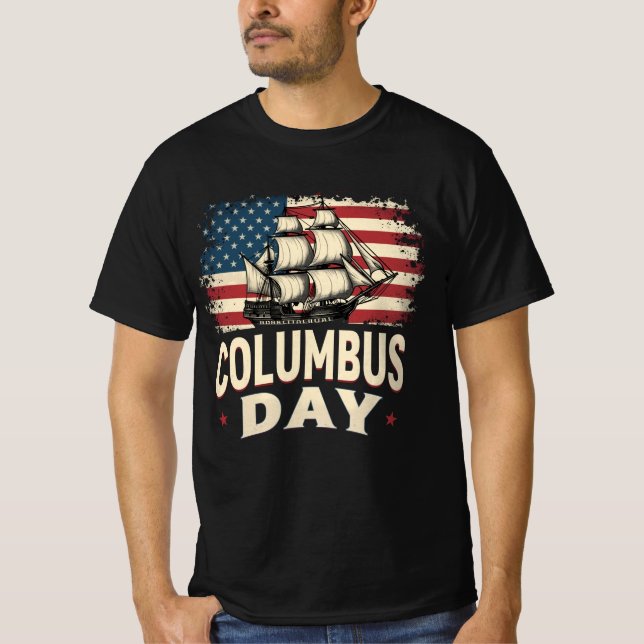 Happy Columbus Day of Exploration and Reflection T-Shirt (Front)