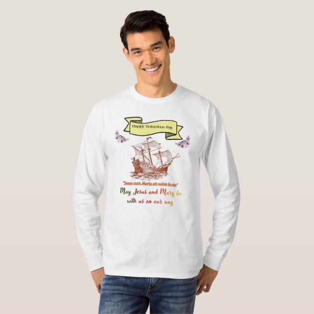 Happy Columbus Day T-Shirt  (Front Full)