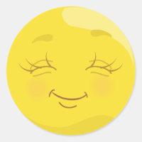 Happy & Content Yellow Emoji face Stickers