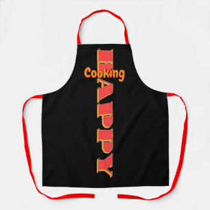 Happy Cooking Red Black Chef Apron