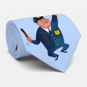 happy cop print tie