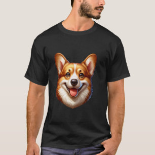 Happy Corgi Dog Lover Cute Puppy Face T-Shirt