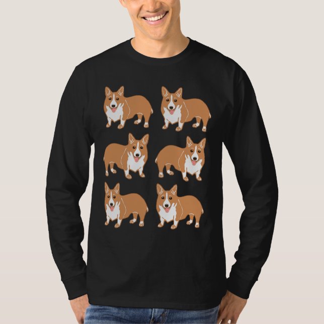Happy Corgi Pattern T-Shirt (Front)