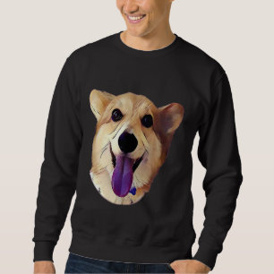 Happy Corgi Purple Sweatshirt