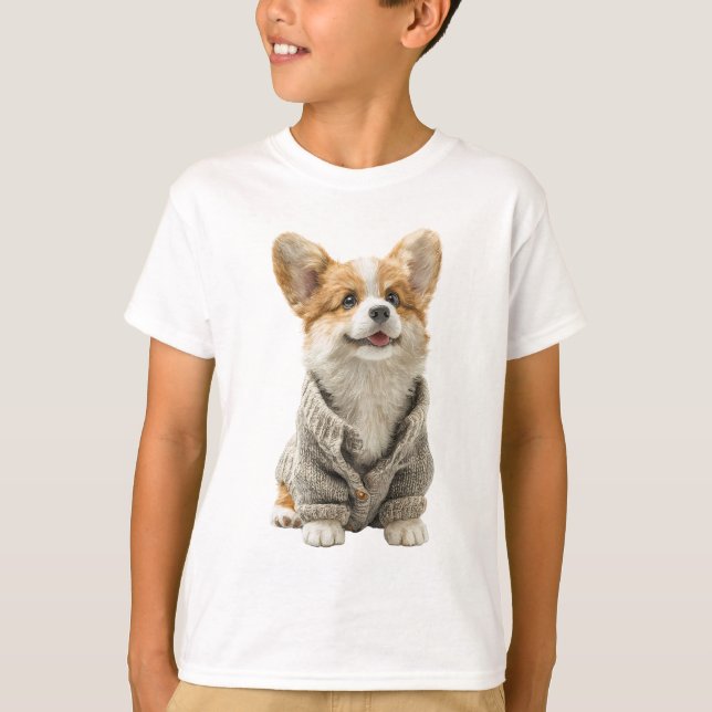Happy Corgi Sweater Kids (Front)