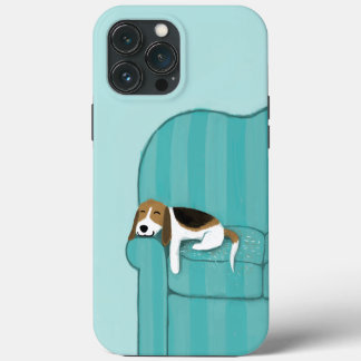 Happy Couch Dog | Cute Beagle | Fun Animal Art iPhone 13 Pro Max Case
