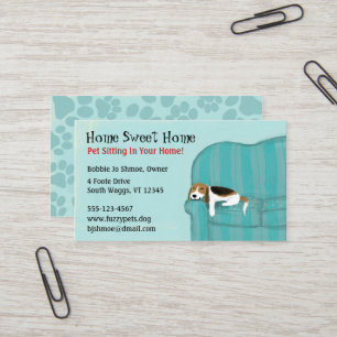 Happy Couch Dog Cute Beagle Pet Care Animal Lover Business Card