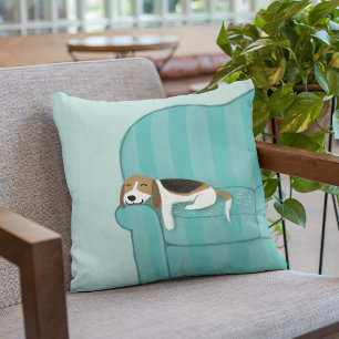 Happy Couch Dog - Cute Beagle Relaxing Cushion