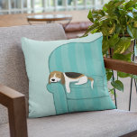Happy Couch Dog - Cute Beagle Relaxing on Sofa Cushion<br><div class="desc">Art Illustration of a happy Beagle resting at home on the couch. This sleeping pet dog loves his or her spot on the sofa. Display this decorative throw pillow on your couch, chair or bed. Makes a cute gift for dog lovers. Visit Jenn’s Doodle World for even more animal lover’s...</div>